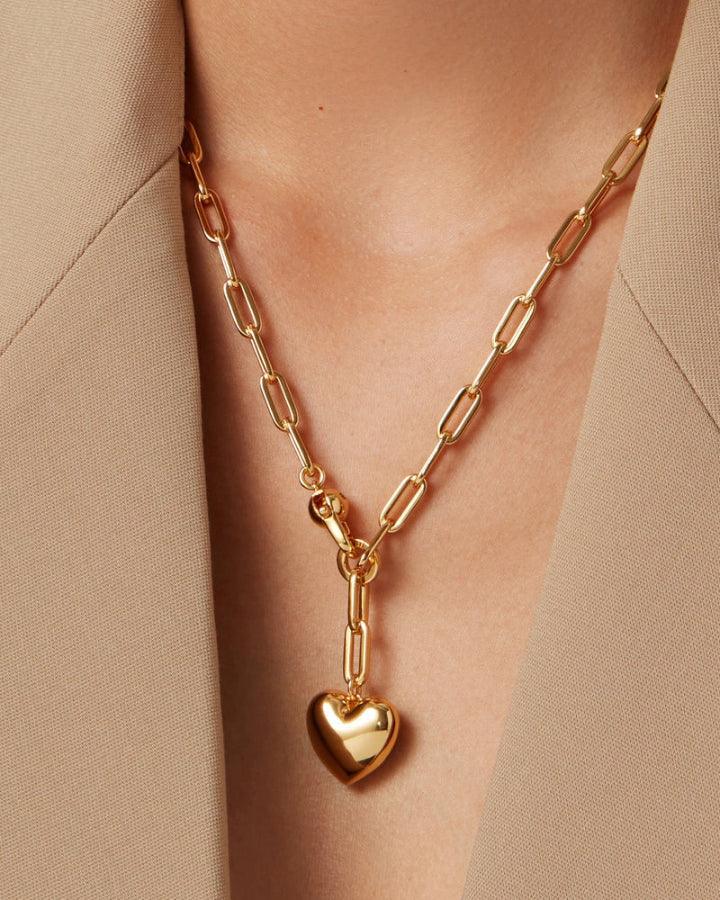 JENNY BIRD - Puffy Heart Gold Chain Necklace
