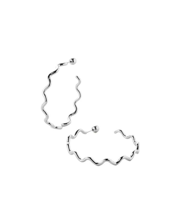 JENNY BIRD - Squiggle Hoops Silver