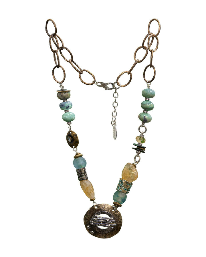 Karyn Chopik - Agate-Citrine-Glass Necklace