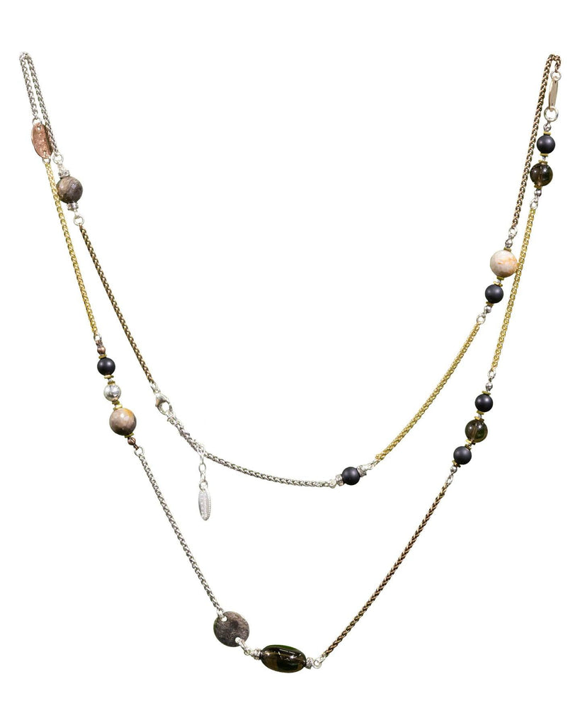 Karyn Chopik - Three Metal Quartz Necklace