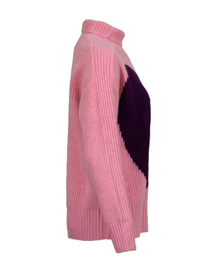 Kinross Cashmere - Cashmere Contrast Heart Pullover