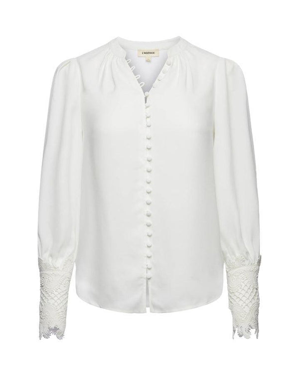 L'Agence - Ava Lace Cuff Blouse