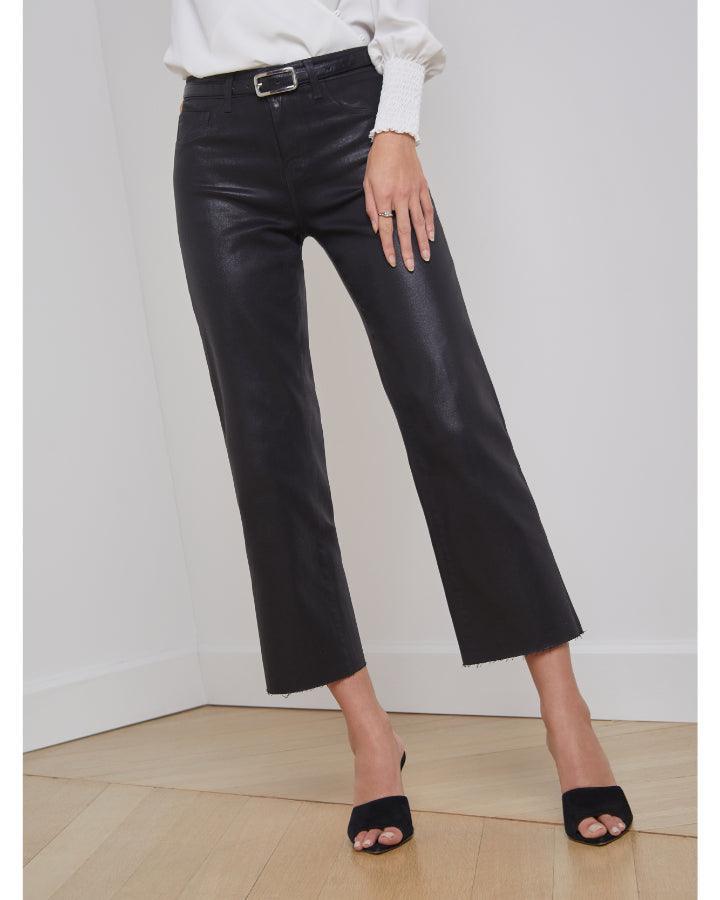 L'Agence - Wanda Crop Wide Leg Coated Pant