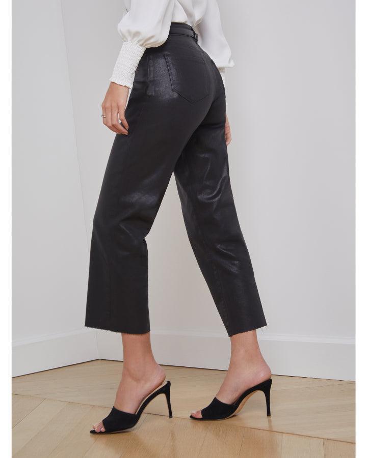 L'Agence - Wanda Crop Wide Leg Coated Pant