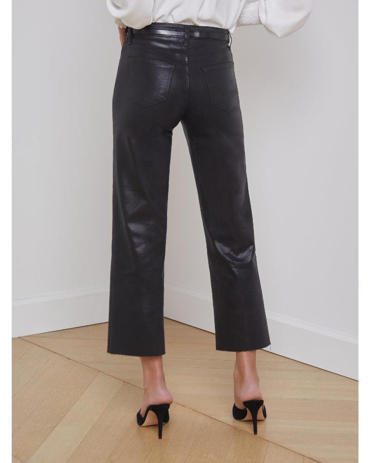 L'Agence - Wanda Crop Wide Leg Coated Pant