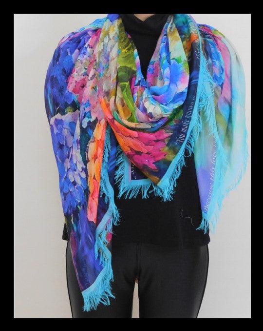 Loves Pure Light - Joy Bomb Hydrangeas Scarf