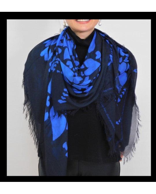 Loves Pure Light - Pure Blue Hearts Scarf