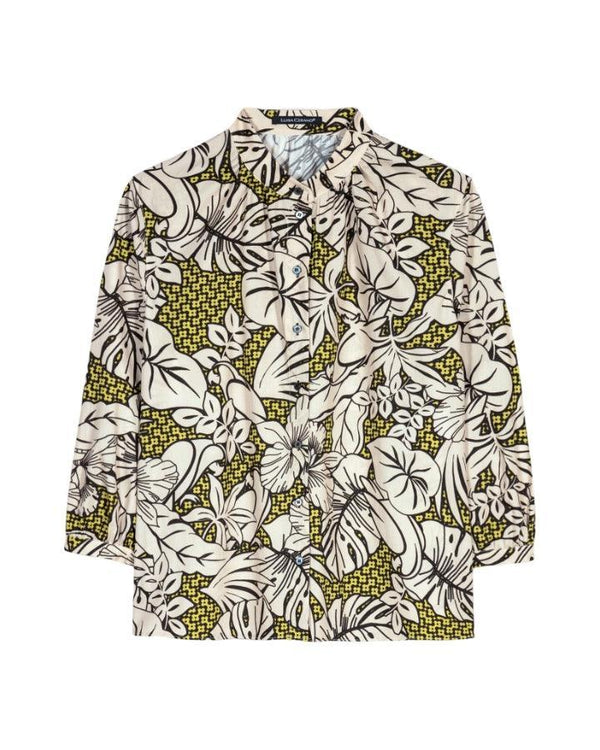 Luisa Cerano - Abstract Leaf Motif Print Blouse