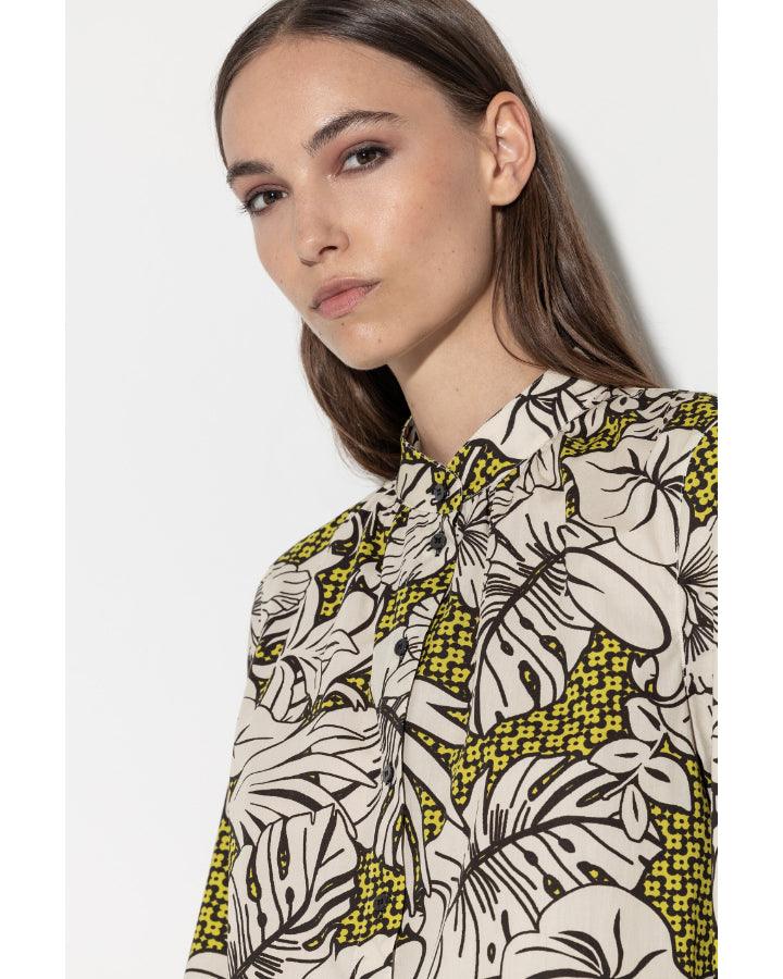 Luisa Cerano - Abstract Leaf Motif Print Blouse