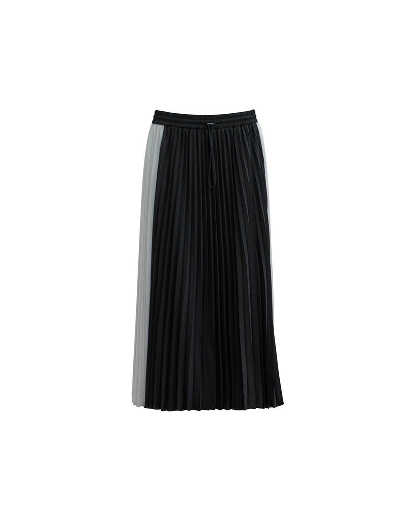 Luisa Cerano - Black and White Colorblock Pleated Skirt