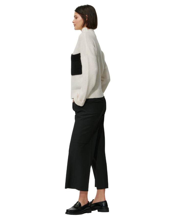 Luisa Cerano - Black Pocket Detail Knit Pullover