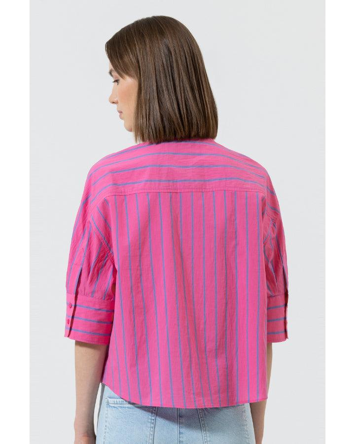 Luisa Cerano - Bold Stripe Cropped Shirt