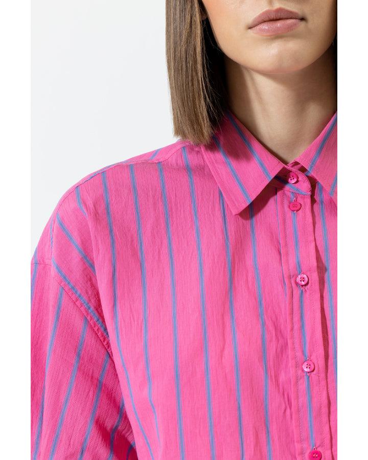 Luisa Cerano - Bold Stripe Cropped Shirt