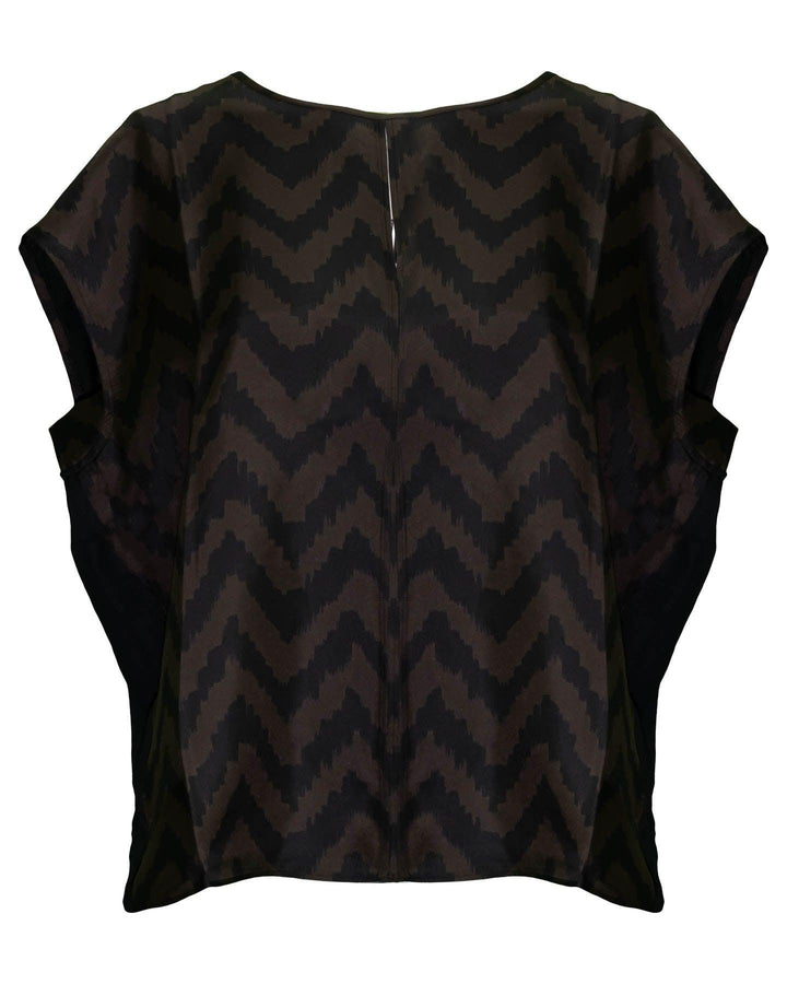 Luisa Cerano - Cap Sleeve Chevron Print Blouse