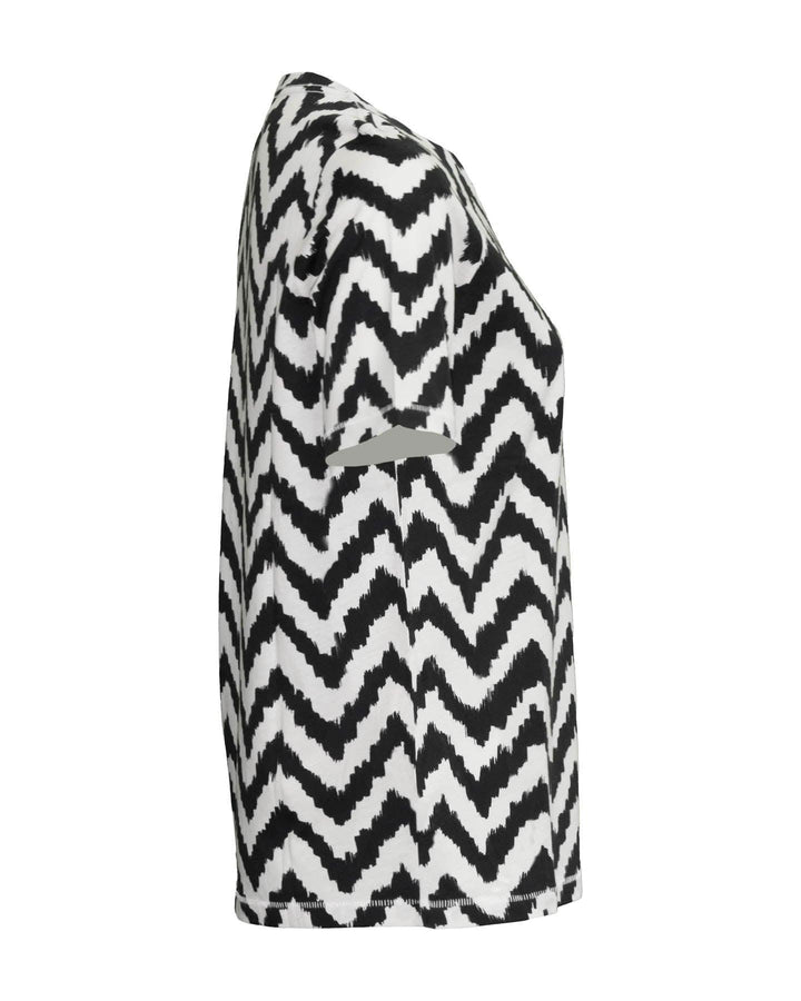 Luisa Cerano - Chevron Print Cotton T-Shirt