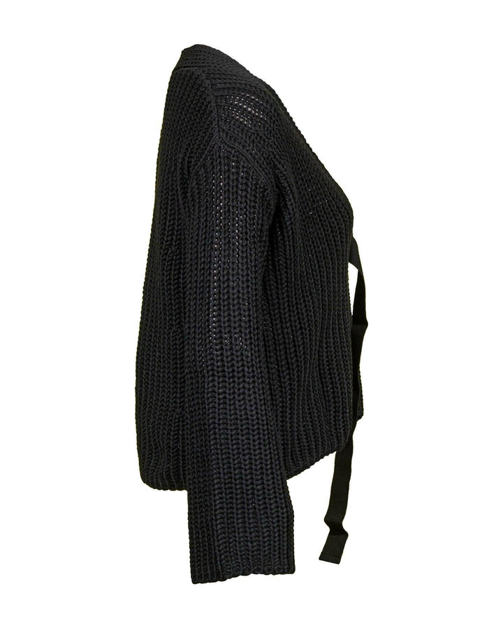 Luisa Cerano - Chunky Knit Black Cardigan