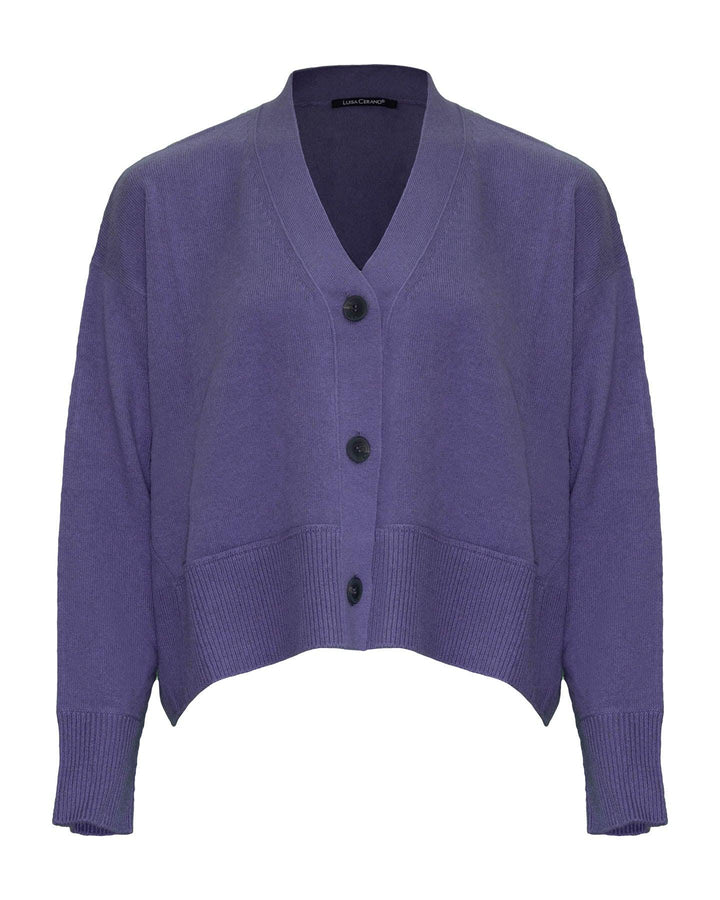 Luisa Cerano - Cropped Button Front Cardigan Mauve