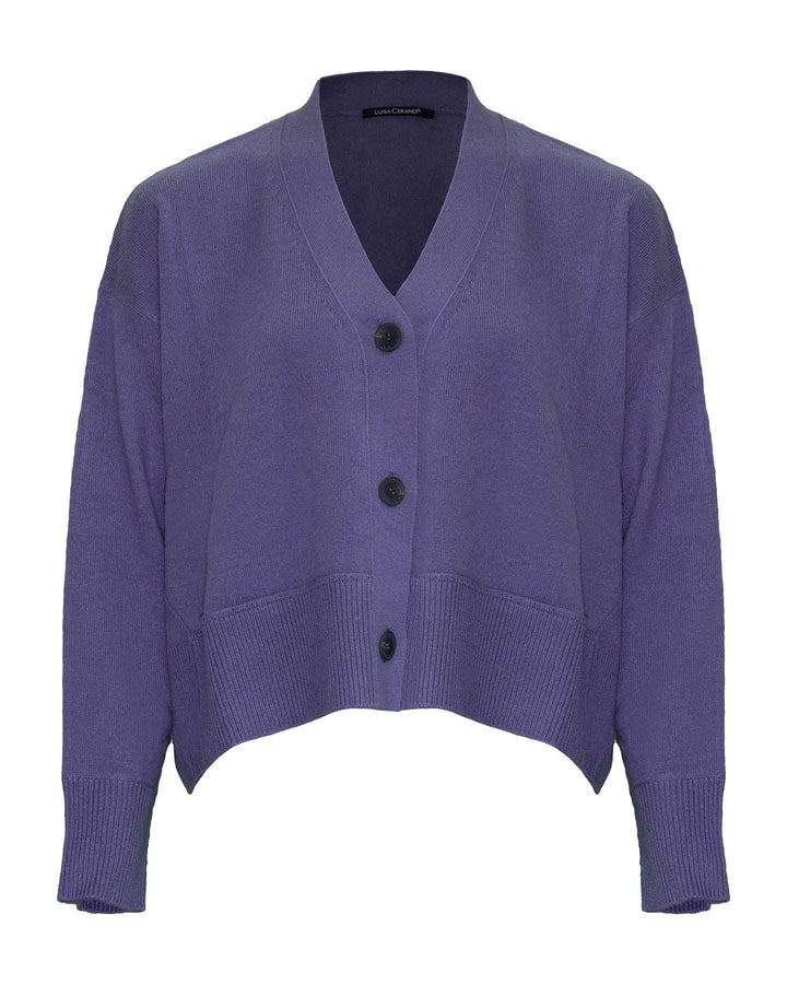 Luisa Cerano - Cropped Button Front Cardigan Mauve