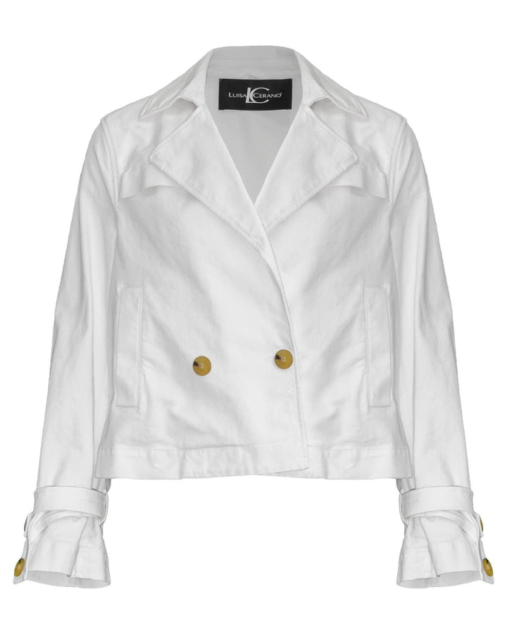 Luisa Cerano - Cropped Denim Trench Jacket