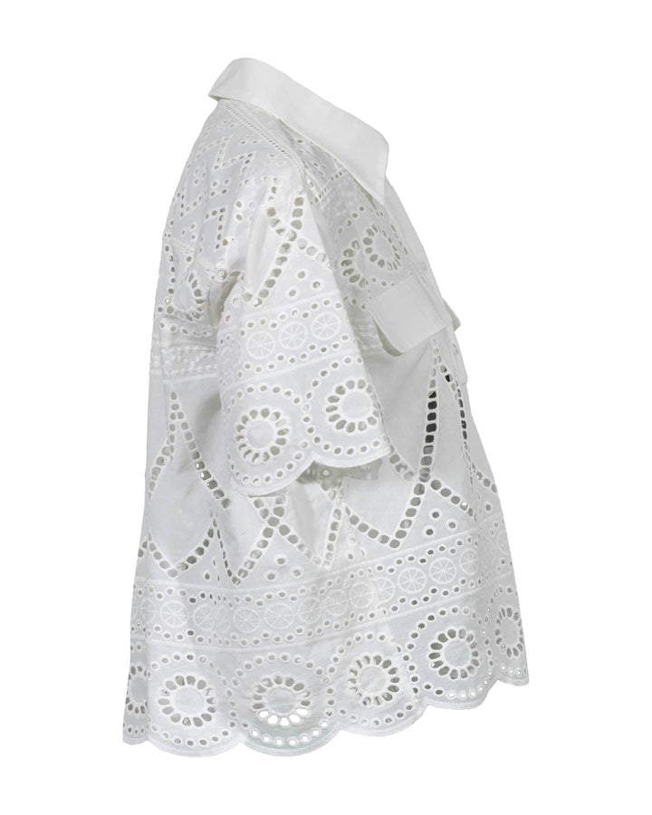 Luisa Cerano - Cropped Eyelet Blouse
