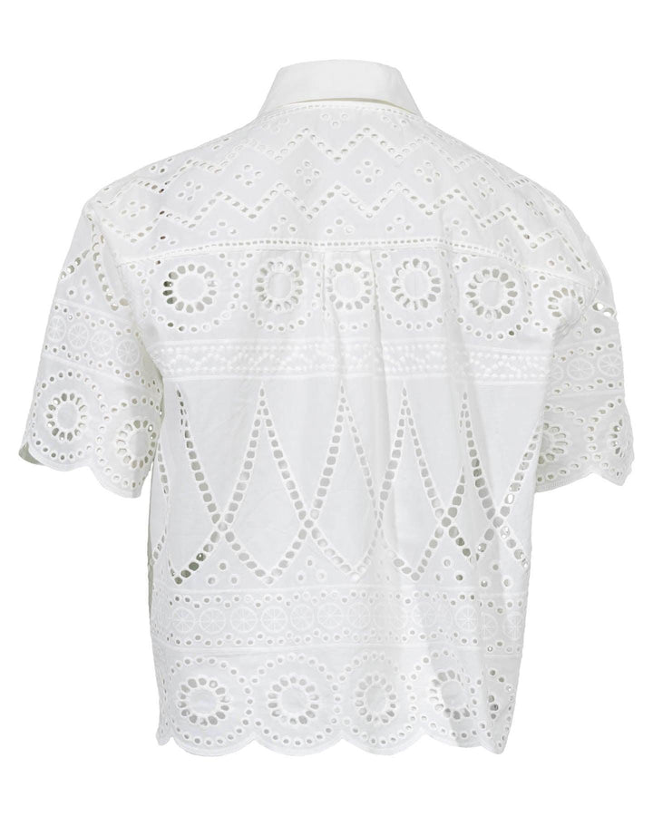 Luisa Cerano - Cropped Eyelet Blouse