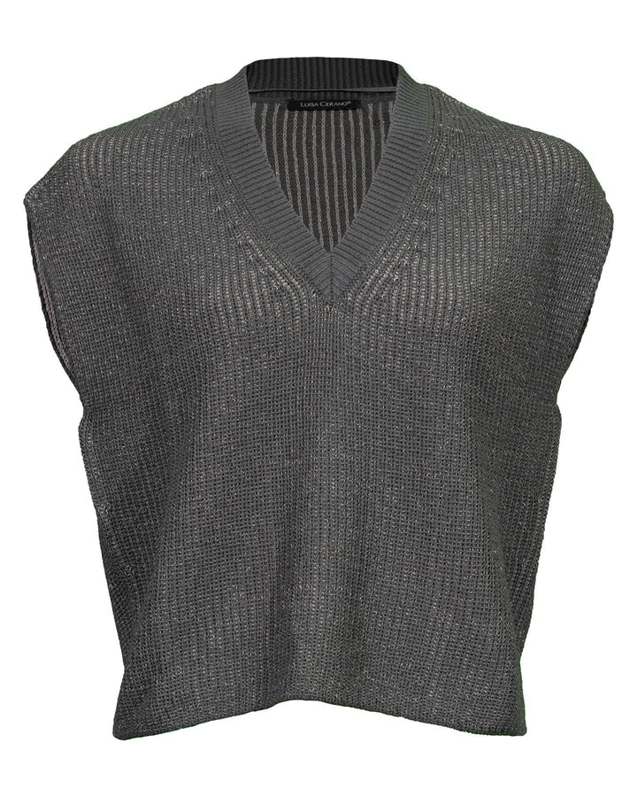Luisa Cerano - Cropped Knit Sleeveless Pullover