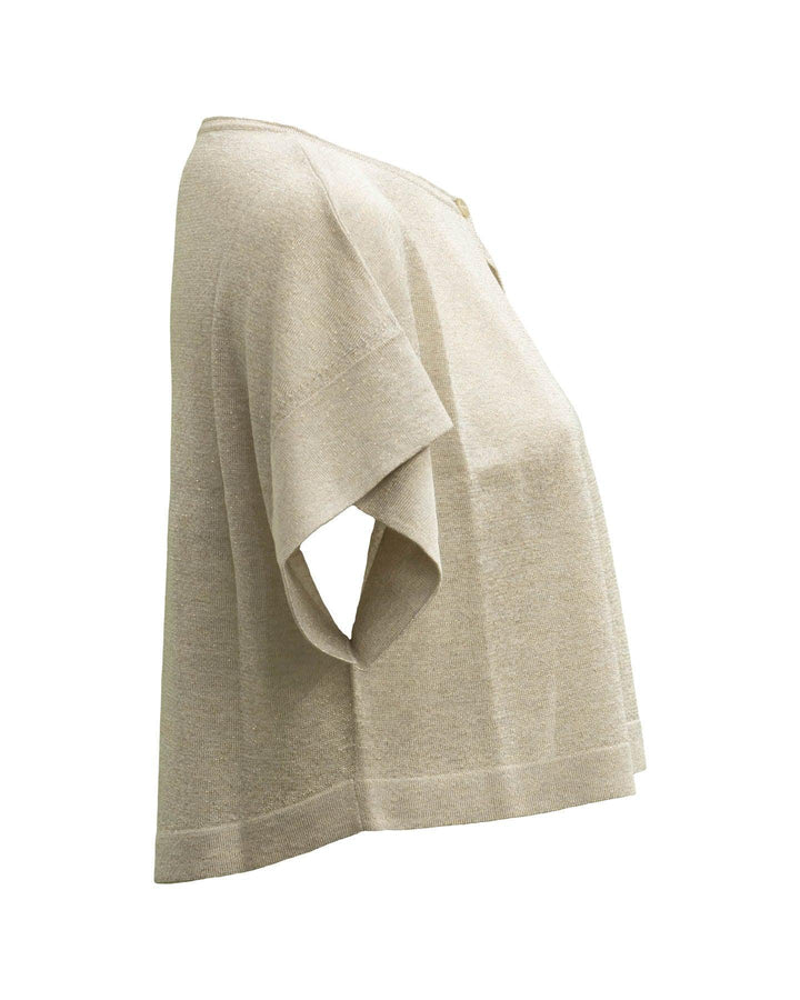 Luisa Cerano - Cropped Open Front Lurex Sweater