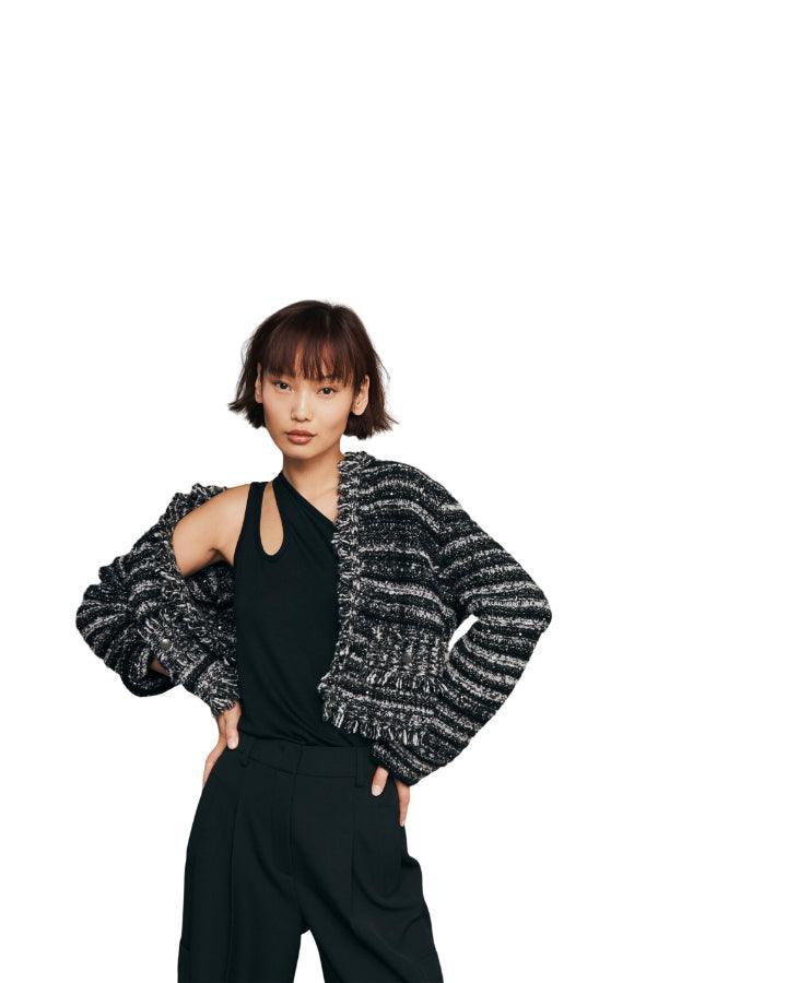 Luisa Cerano - Fancy Tweed Fringe Jacket