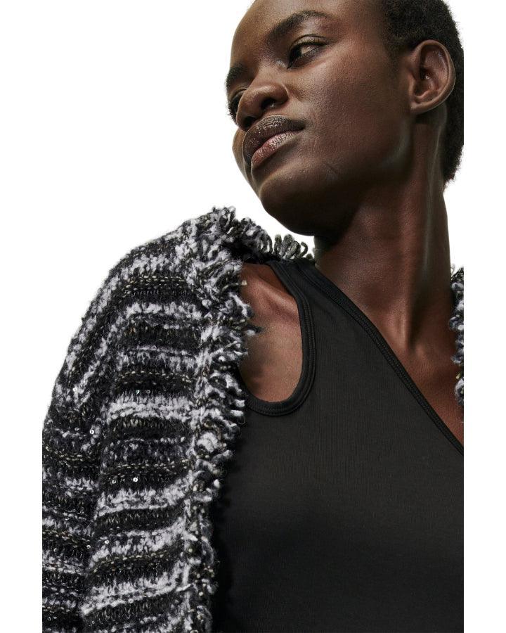 Luisa Cerano - Fancy Tweed Fringe Jacket