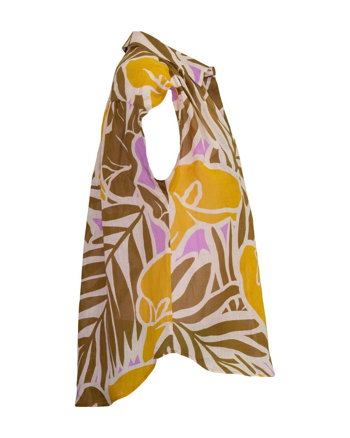 Luisa Cerano - Floral Print Cap Sleeve Shirt