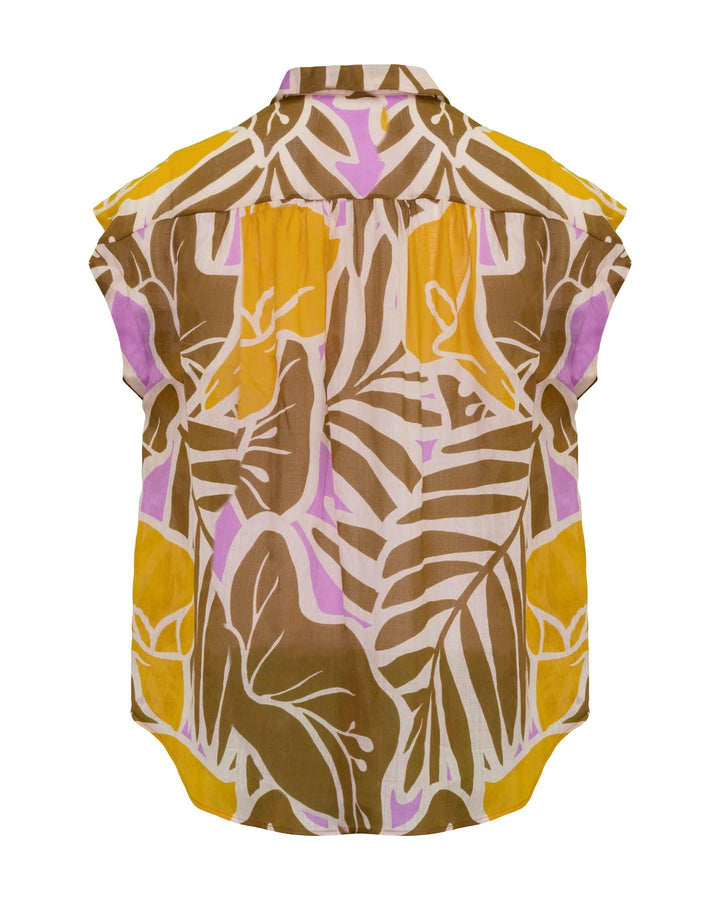 Luisa Cerano - Floral Print Cap Sleeve Shirt