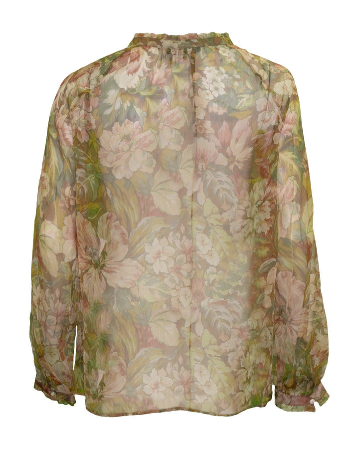 Luisa Cerano - Floral Print Semi Sheer Blouse
