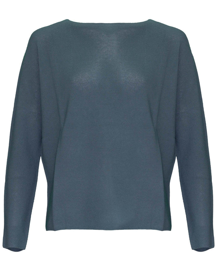 Luisa Cerano - Greyish Blue Crew Neck Pullover