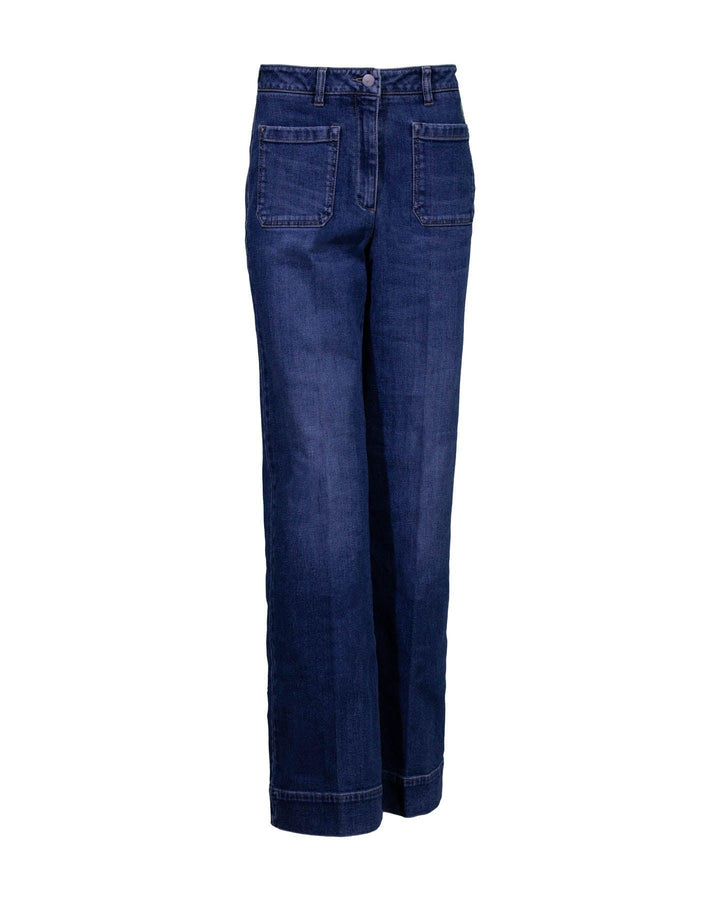 Luisa Cerano - High Rise Wide Leg Patch Pocket Denim