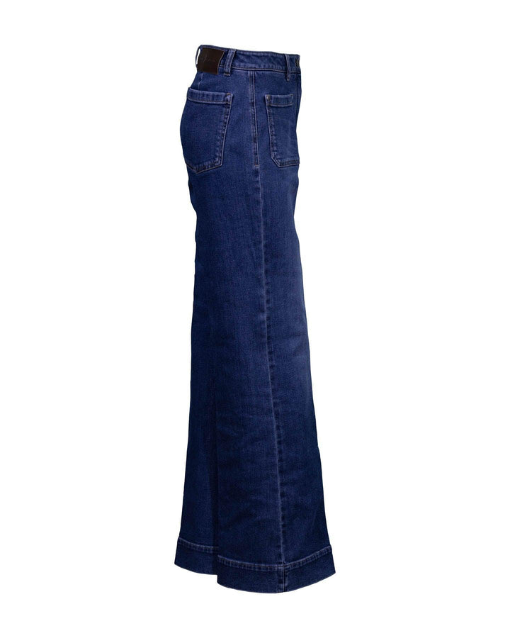 Luisa Cerano - High Rise Wide Leg Patch Pocket Denim