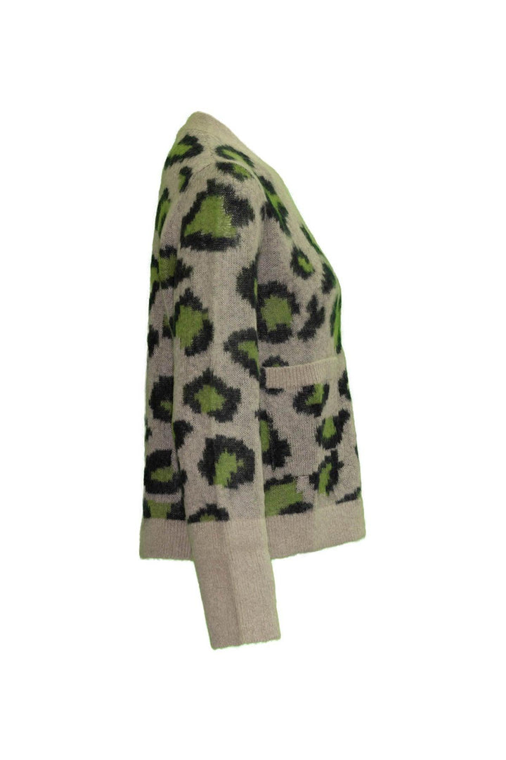 Luisa Cerano - Leopard Print Cardigan Walnut