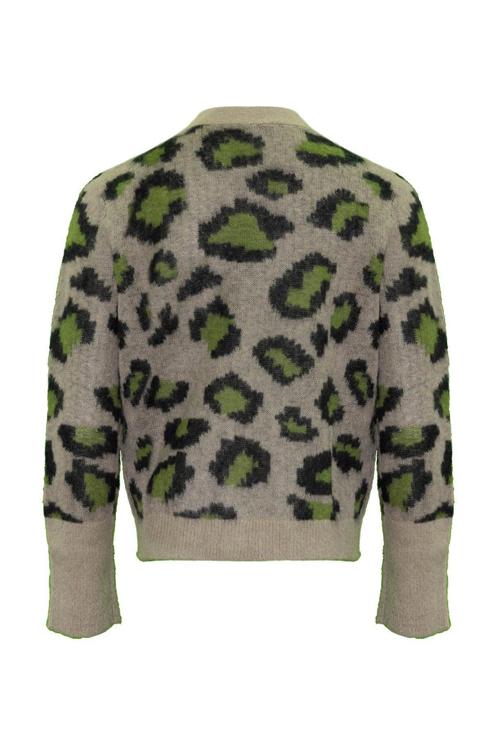 Luisa Cerano - Leopard Print Cardigan Walnut