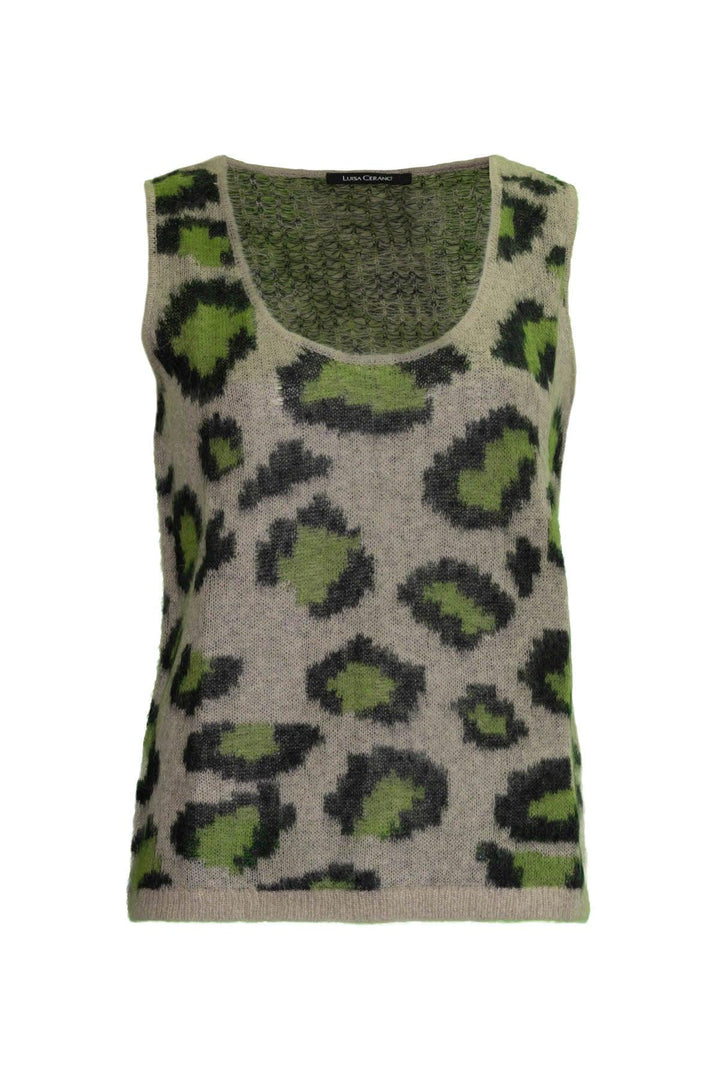 Luisa Cerano - Leopard Print Knit Vest