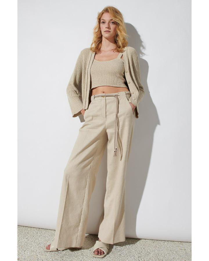 Luisa Cerano - Linen Mix Wide Leg Pants