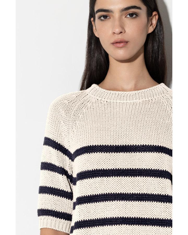 Luisa Cerano - Luisa Cerano Stripe 1/2 Sleeve Knit Pullover