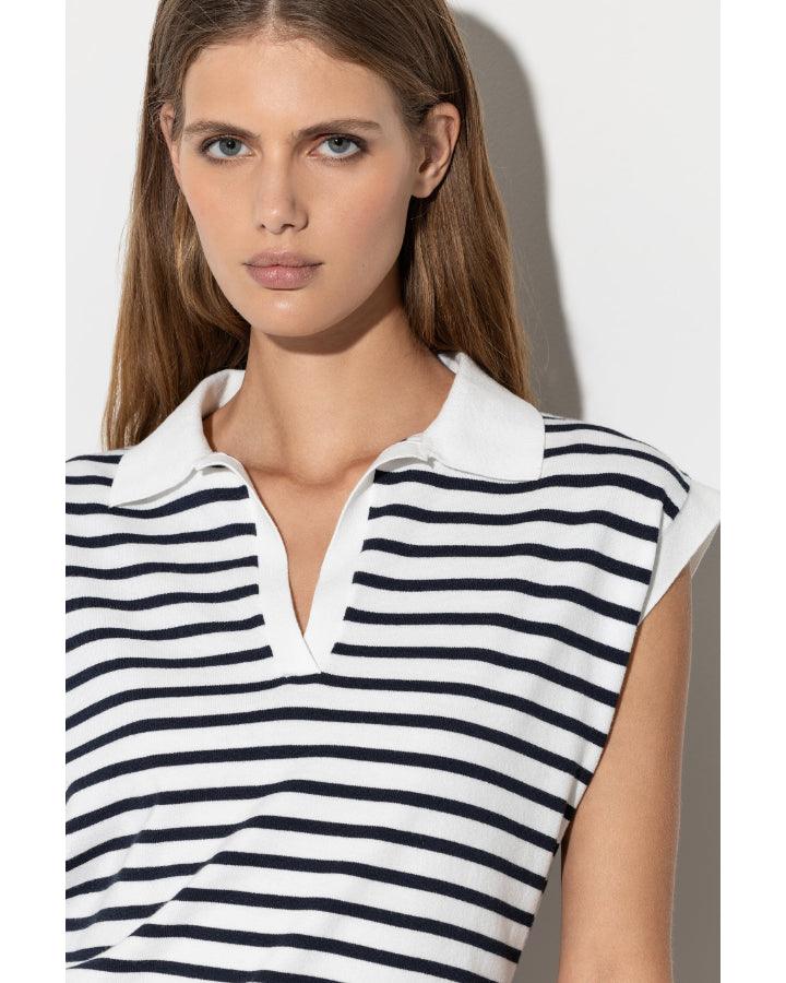 Luisa Cerano - Luisa Cerano Stripe Knit Polo Shirt
