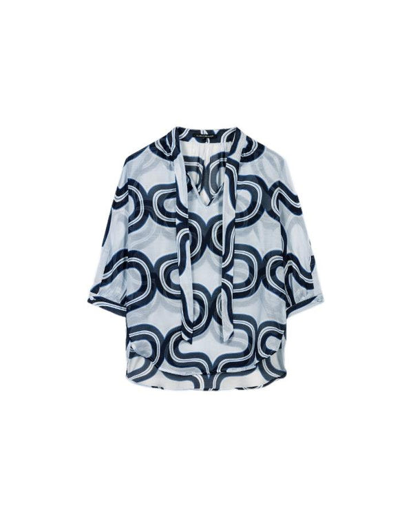 Luisa Cerano - Luisa Cerano Wave Print Kimono Blouse