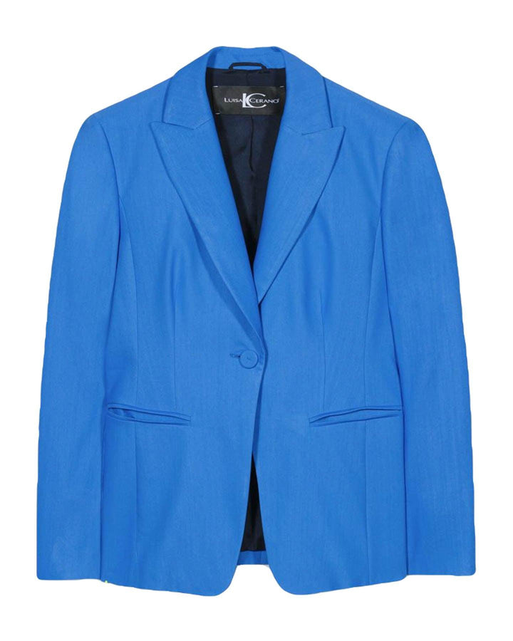 Luisa Cerano - One Button Stretch Blazer Cornflower