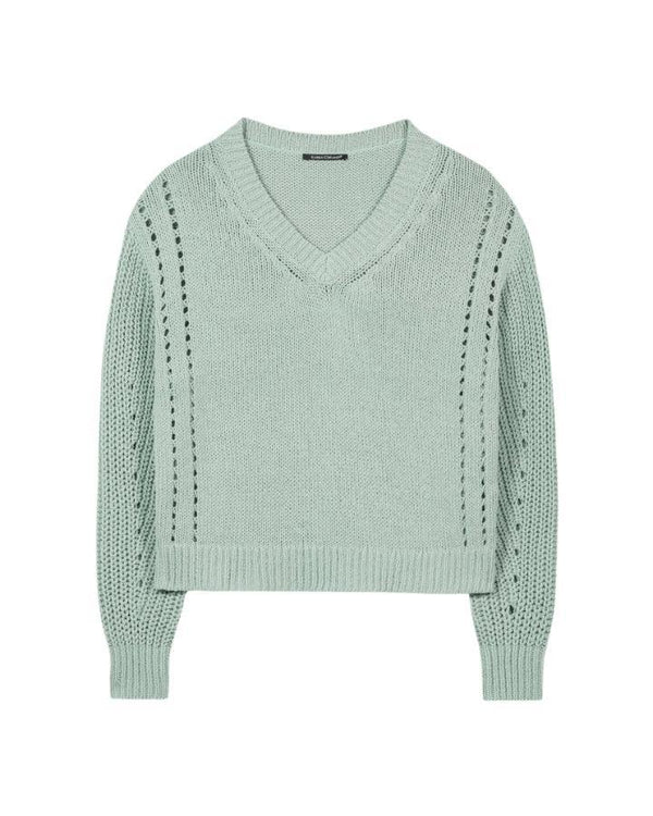 Luisa Cerano - Ribbed Lace Detail Pullover