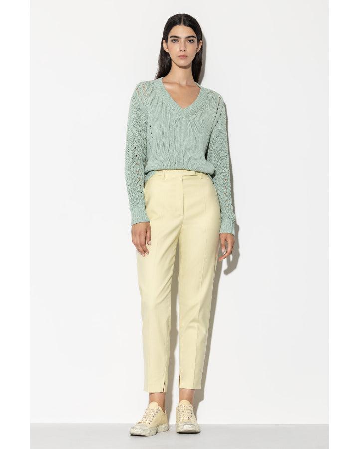 Luisa Cerano - Ribbed Lace Detail Pullover