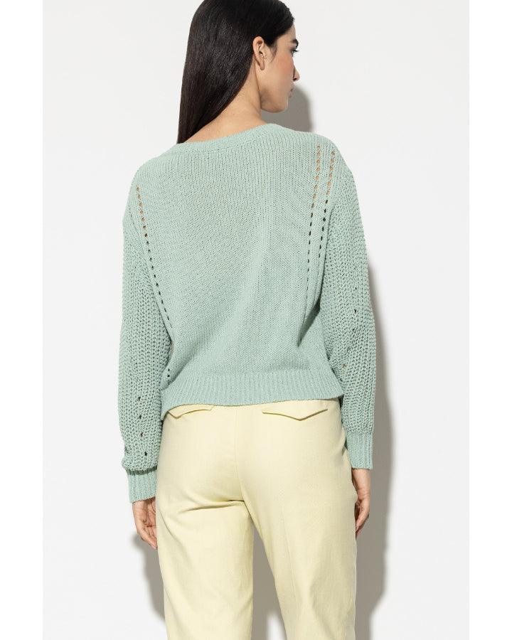 Luisa Cerano - Ribbed Lace Detail Pullover