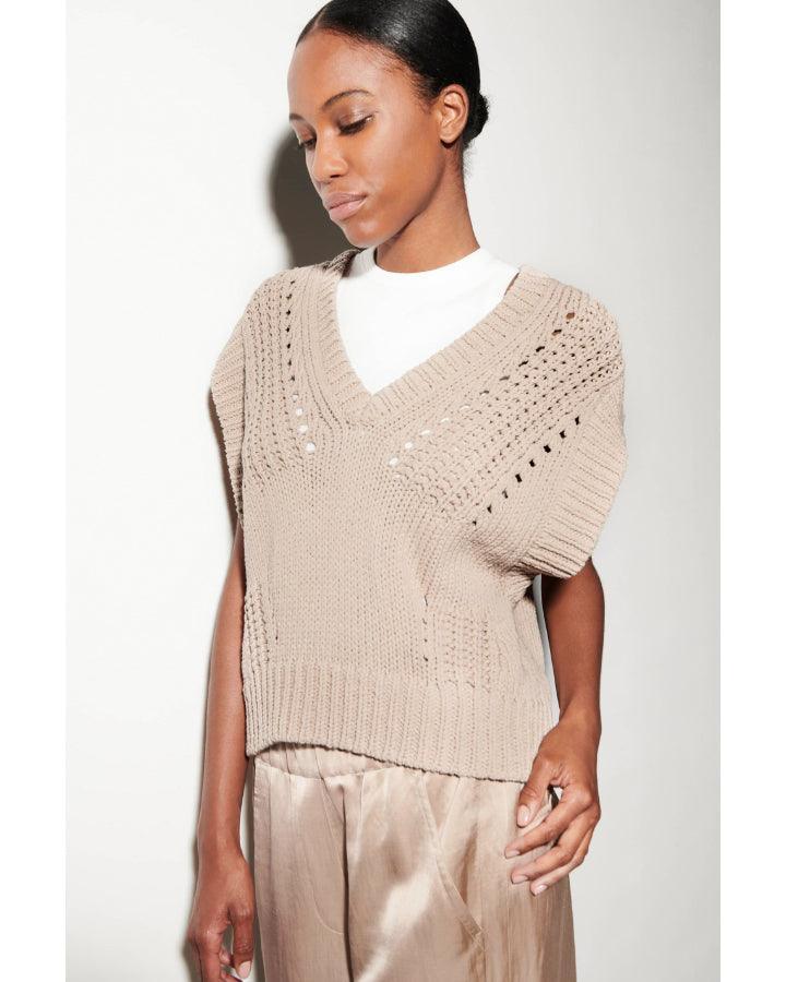 Luisa Cerano - Ribbed Lace Detail Tank-Vest