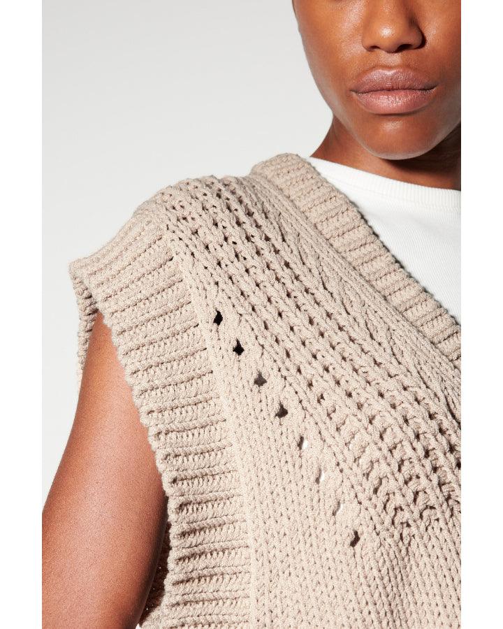 Luisa Cerano - Ribbed Lace Detail Tank-Vest