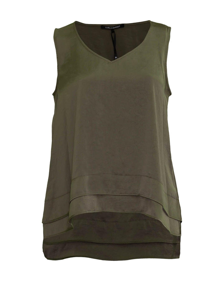 Luisa Cerano - Satin Tank Khaki