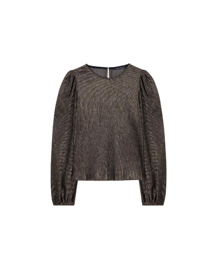 Luisa Cerano - Sheer Lurex Balloon Sleeve Blouse
